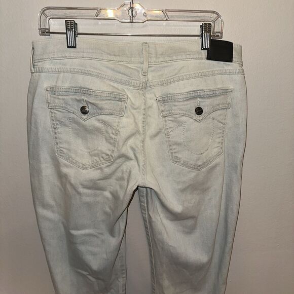 True Religion Light Blue Jeans Cora Mid Rise Straight Size 30 Women’s - Picture 6 of 14